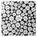 Buscar flor blanco y negro azulejos Patrón