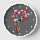 Buscar árbol del corazón relojes de pared Corazones