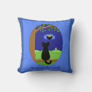 Buscar silueta del gato negro cojines Noche