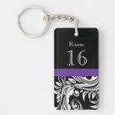 Buscar floral negro llaveros Morado