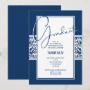 Buscar damasco azul invitaciones Graduado