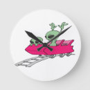 Buscar extraterrestre relojes de pared Verde