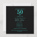 Buscar negro y turquesa invitaciones 50 y fabuloso
