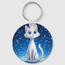 Buscar ojos grandes llaveros Gato blanco