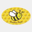Buscar miel ovales pegatinas Abeja de miel