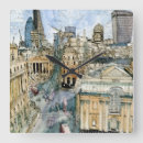 Buscar ciudades mundiales relojes de pared Acuarela