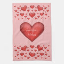 Buscar corazones rojos paños de cocina Amar