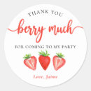 Buscar fresa roja pegatinas Primer cumpleaños de berry