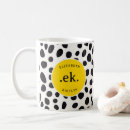 Buscar amarillo y blanco tazas Monograma