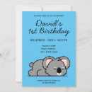 Buscar oso de koala invitaciones Azul