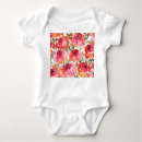 Buscar flores rojas bebe ropa Acuarela