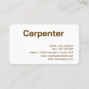 Buscar carpintero tarjetas de visita Negocio