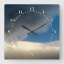 Buscar nublado relojes de pared Azul