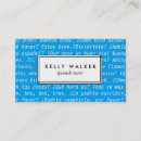 Buscar profesor español tarjetas de visita Azul