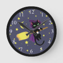 Buscar gato halloween de relojes de pared Gatito