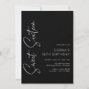 Buscar 16th birthday invitaciones Negro y blanco