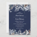 Buscar invierno nieve boda invitaciones Azul marino