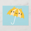 Buscar gatos con los paraguas postales Adorable