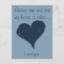 Buscar corazón rojo postales Azul