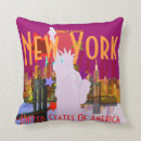 Buscar horizonte de new york city cojines Estatua de la libertad