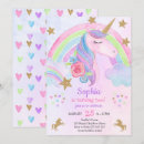 Buscar fiesta del unicornio invitaciones Purpurina de oro