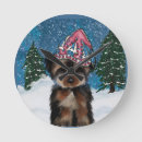 Buscar yorkies relojes de pared Santa