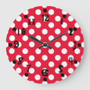 Buscar rojo y blanco relojes de pared Diversión
