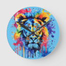 Buscar animal del león relojes de pared Adorable