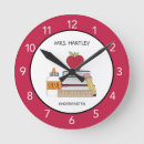 Buscar manzana del profesor relojes de pared Rojo