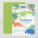 Buscar dinosaurios invitaciones Azul