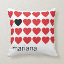 Buscar corazones negros y rojos cojines Blanco y negro