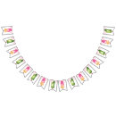 Buscar del cumpleaños banderines Rosa y verde