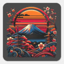 Buscar flores japonesas pegatinas Monte fuji