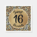 Buscar leopardo servilletas Negro y oro