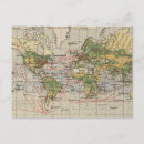 Buscar mapa del mundo histórico postales Vintage