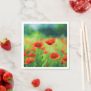 Buscar amapola roja servilletas Acuarela