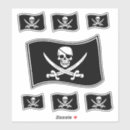 Buscar cráneo y bandera pirata pegatinas Jolly roger