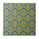 Buscar damasco azul azulejos Clásico
