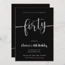 Buscar a fiesta con clase elegante invitaciones 40 cumpleaños Cuarenta