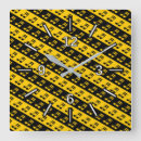 Buscar notas musicales relojes de pared Negro