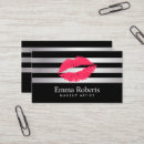Buscar labios rojos tarjetas de visita Artista de maquillaje