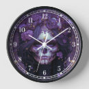 Buscar cráneo oscuro relojes de pared Calavera