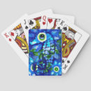 Buscar flores abstractas barajas de cartas Azul