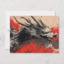 Buscar dragón chino postales Rojo