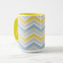 Buscar zigzag amarillo tazas Azul