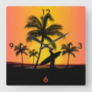 Buscar surfboard relojes de pared Tropical