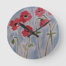 Buscar flores rojas relojes de pared General y unisex