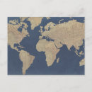 Buscar mapa del mundo postales Vintage