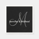 Buscar gris y blanco servilletas Novia y novio