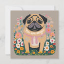 Buscar pug tarjetas Floral